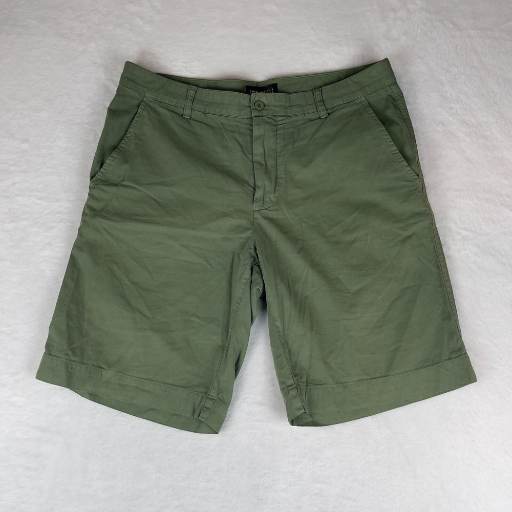Barneys New York Chino Shorts Mens 36 Green Pockets Flat Front‎ 8" Inseam Preppy